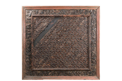 India geschnitztes Decken teil quadratisches Segment fein verziert Rajasthan um 1910