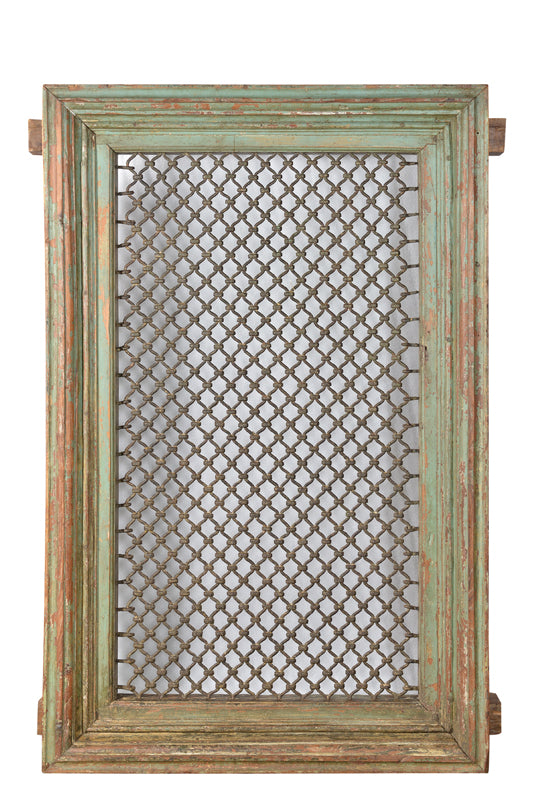 Old India 1935 mannshohes Fenster filigran vergittert Holzrahmen Rajasthan