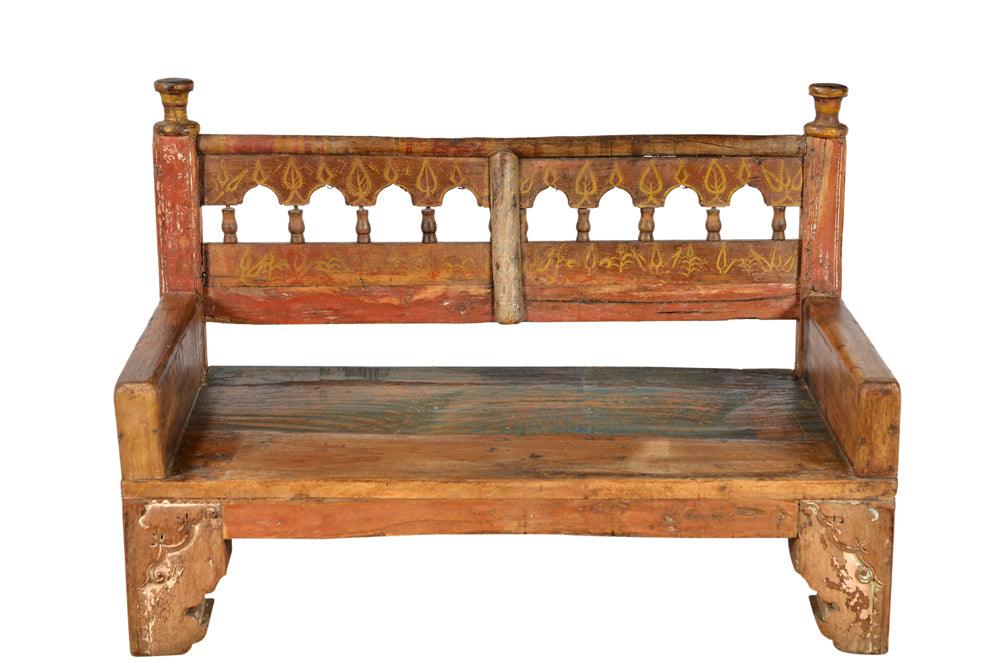 India typische Bank antik Zweisitzer schöne geschnitzt