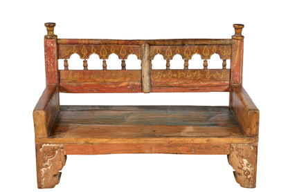 India typische Bank antik Zweisitzer schöne geschnitzt