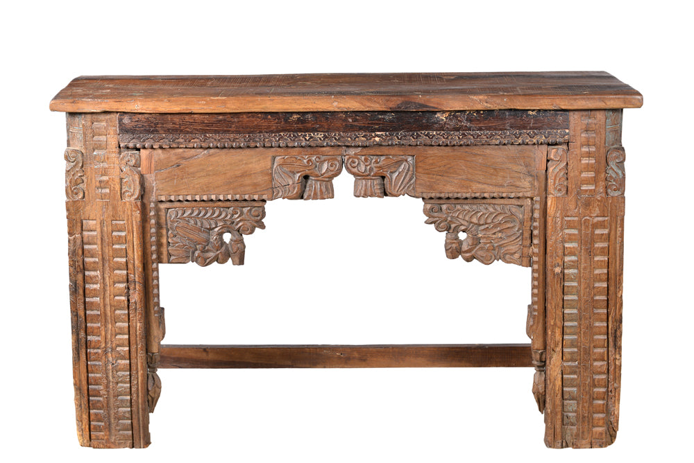Old India massives Sideboard Konsole Beistelltisch herrschaftlich beschnitztes Frontdekor