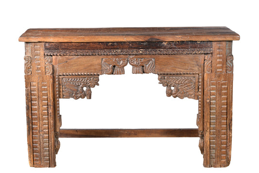 Old India massives Sideboard Konsole Beistelltisch herrschaftlich beschnitztes Frontdekor