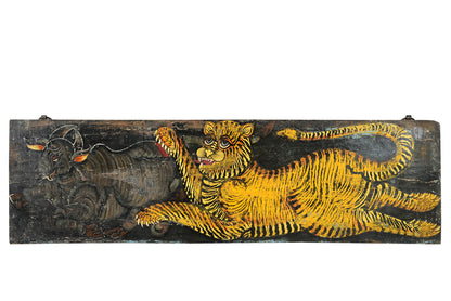 India breites Wandbild mit klassischem Tiger Motiv Asien Kunst Dekoration
