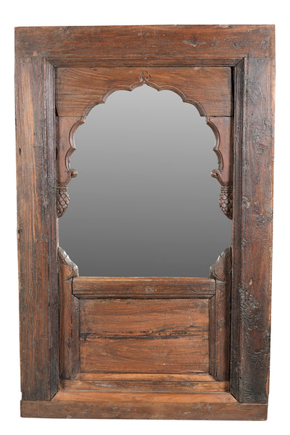 Indien herrlicher Spiegel breiter Holzrahmen ca. 1920 geschnitzt antik look Einrichtung