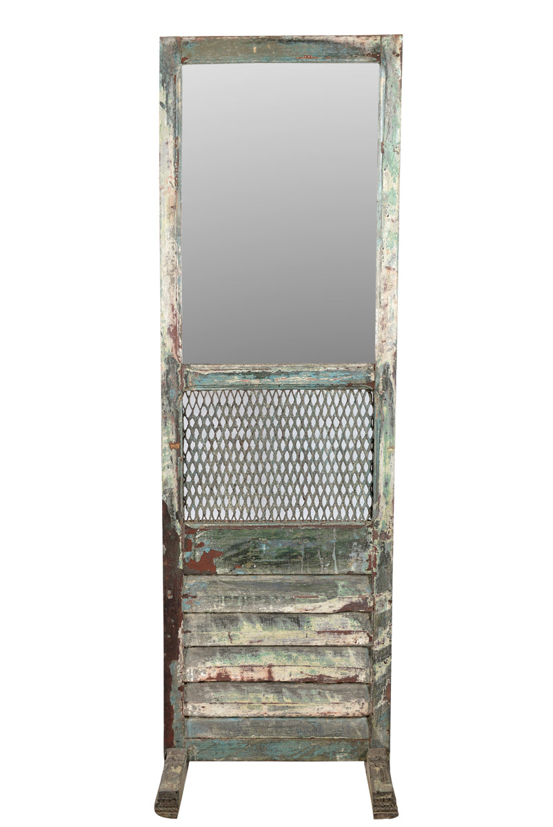 Indien hoher Spiegel Schminkspiegel Theater Einrichtung aus Holz und Metall shabby chic