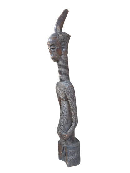 Stamm der Ngata, roetlich, Grabfigur, Nordkongo, ca. 60-70 Jahre, Ahnenfigur