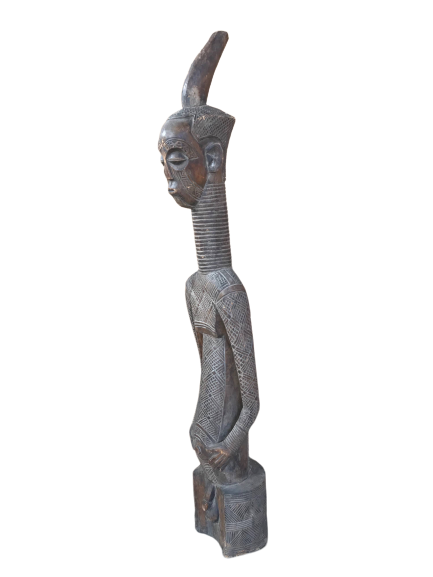 Stamm der Ngata, roetlich, Grabfigur, Nordkongo, ca. 60-70 Jahre, Ahnenfigur