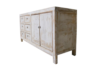 China Sideboard alt weiss Vollholz vintage finish