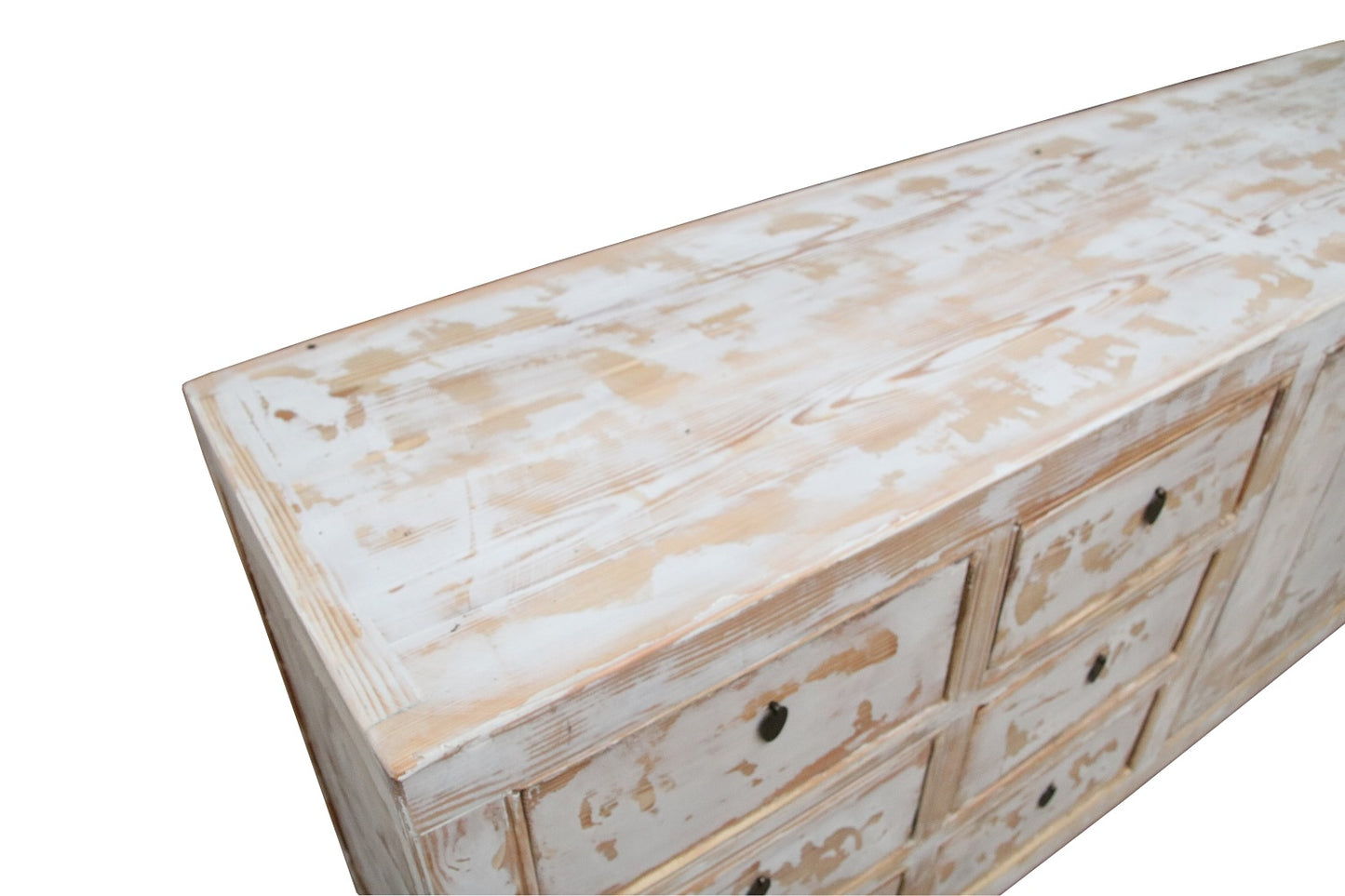 China Sideboard alt weiss Vollholz vintage finish