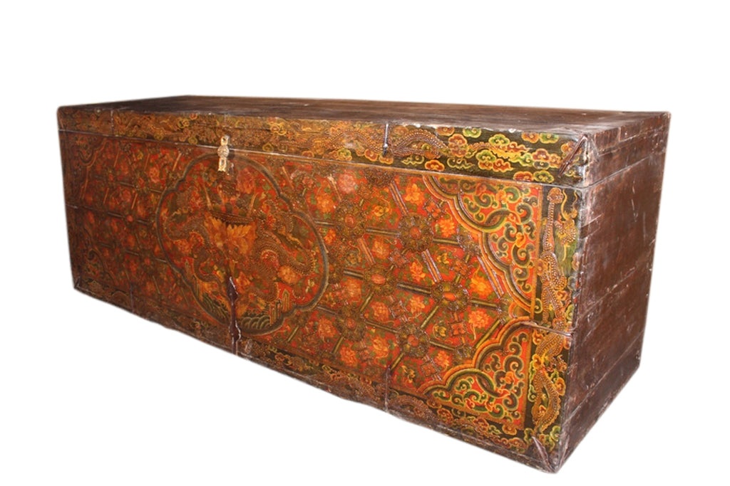 Tibet XXL Truhe, Bank, Sideboard ca. 100-120 Jahre alt