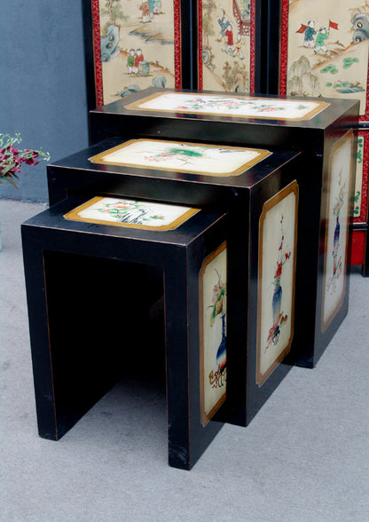 Super Schnäppchen China 3er Tischgruppe. Original 60er Jahre.Luxury Park