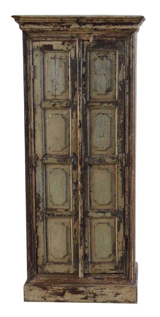 Indien Rajasthan Schrank Highboar vintage grün antik