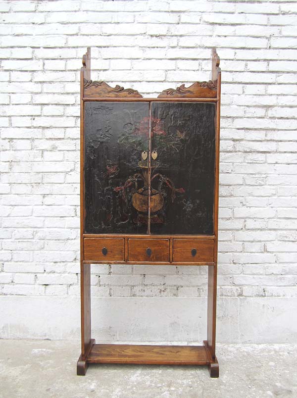 China Shanxi ca 1890 alter Hausaltar Regal Schrein Pappelholz naturfarben
