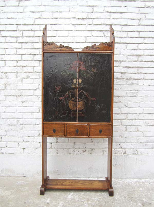 China Shanxi ca 1890 alter Hausaltar Regal Schrein Pappelholz naturfarben