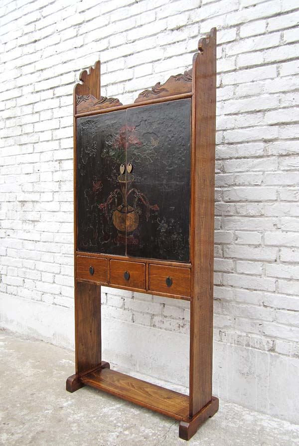 China Shanxi ca 1890 alter Hausaltar Regal Schrein Pappelholz naturfarben