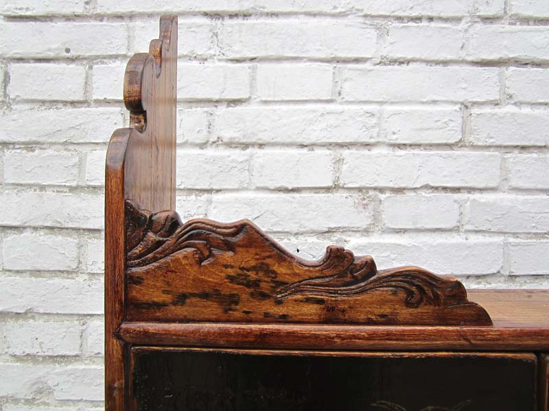 China Shanxi ca 1890 alter Hausaltar Regal Schrein Pappelholz naturfarben