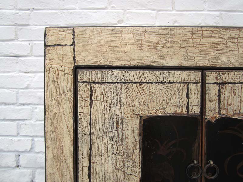 China  Shabby chic kleine Kommoden Nachtschrank Doppeltüre Ulme massiver Metallbeschlag von Luxury-Park