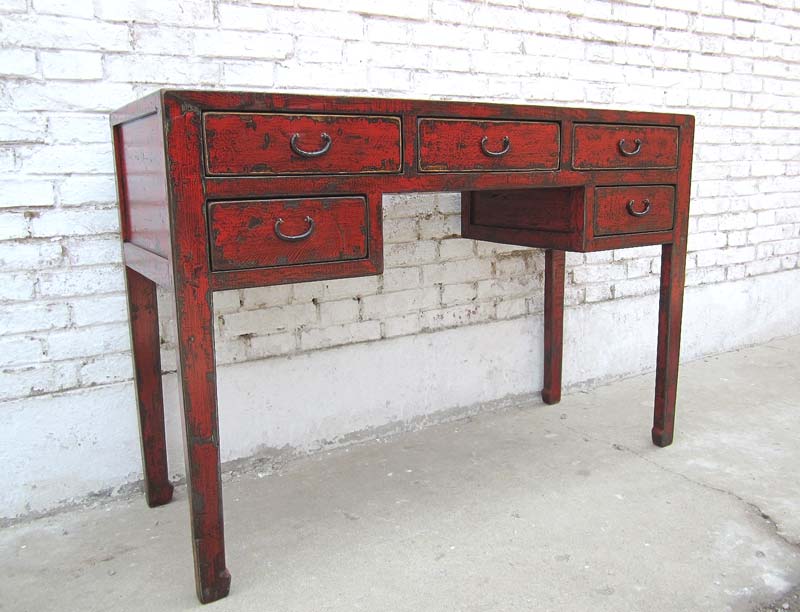 China Hebei  schlanker Schreibtisch Desk dunkelbraune Pinie