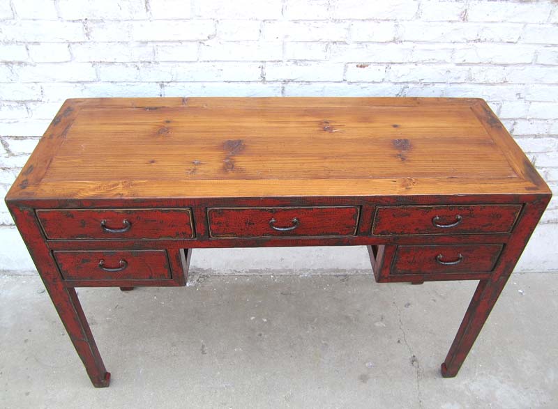 China Hebei  schlanker Schreibtisch Desk dunkelbraune Pinie