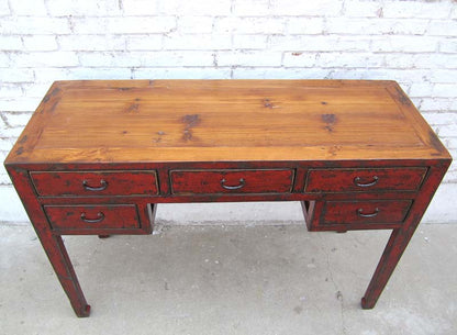 China Hebei  schlanker Schreibtisch Desk dunkelbraune Pinie