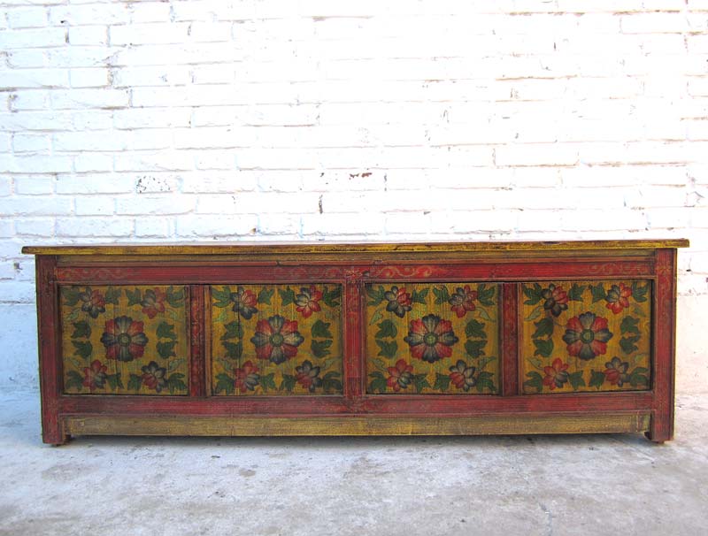 China Lowboard flache Anrichte für TV Flachbildschirm Pinie rotbraun