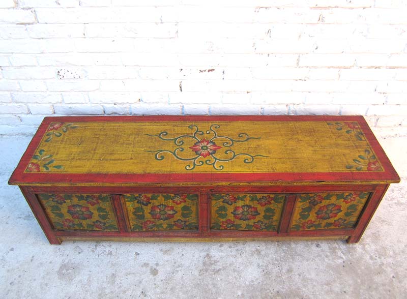 China Lowboard flache Anrichte für TV Flachbildschirm Pinie rotbraun