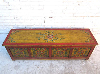 China Lowboard flache Anrichte für TV Flachbildschirm Pinie rotbraun