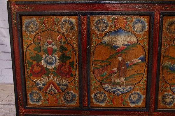 Tibet breite Kommode in traditioneller Bemalung