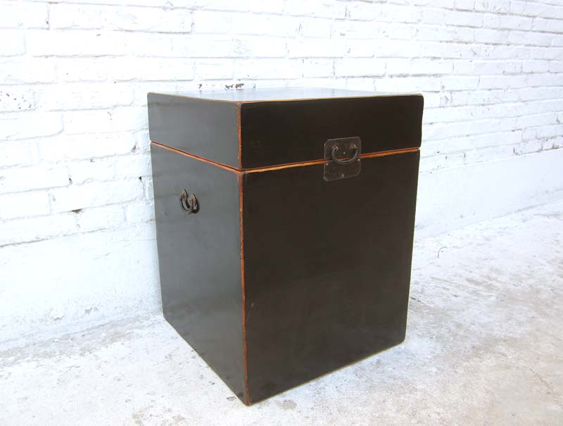 China Shanxi  kleine Box Nachtschrank schwarz Pinienholz 