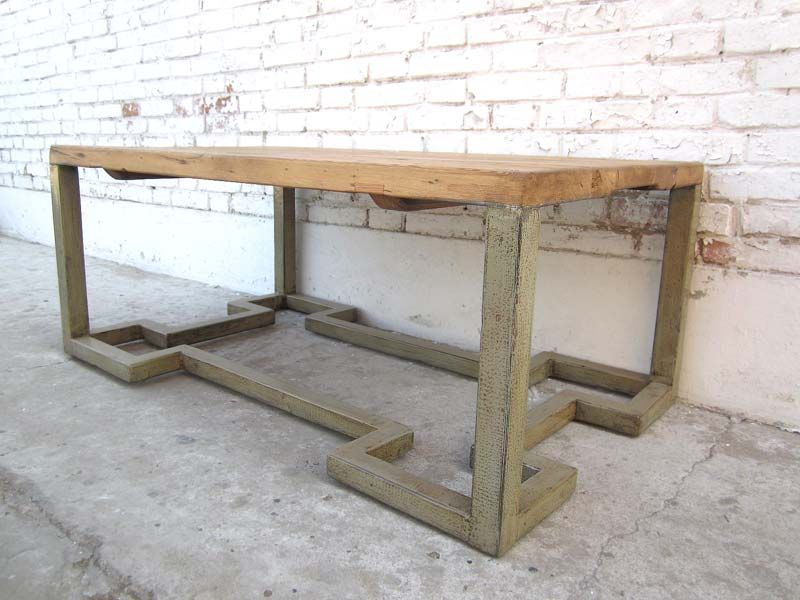 China Klassisch flacher Couchtisch mit Dekorsockel helles Pinienholz von Luxury-Park