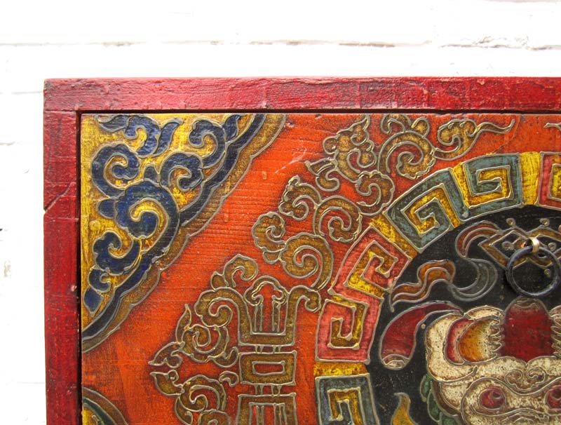 China Tibet halbhoher Schuhschrank rustikale Kommode klassische Bemalung hier bei Luxury-Park