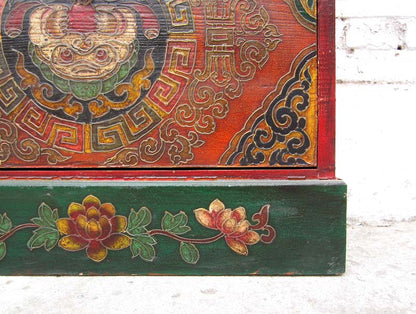 China Tibet halbhoher Schuhschrank rustikale Kommode klassische Bemalung hier bei Luxury-Park