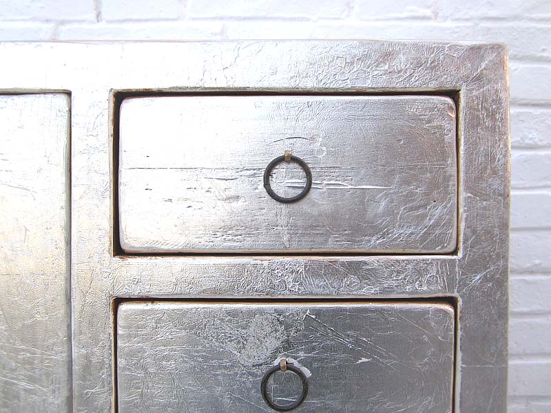 China elegante hochbeinige Konsole Garderobentisch silber lackierte Pinie von Luxury Park