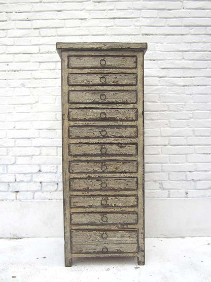 China shabby chic look halbhohe Kredenz Schubladenkommode Sammlerschrank graue Pinie Luxury-Park