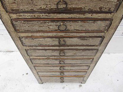 China shabby chic look halbhohe Kredenz Schubladenkommode Sammlerschrank graue Pinie Luxury-Park