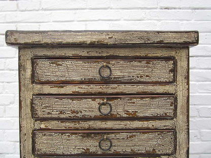 China shabby chic look halbhohe Kredenz Schubladenkommode Sammlerschrank graue Pinie Luxury-Park