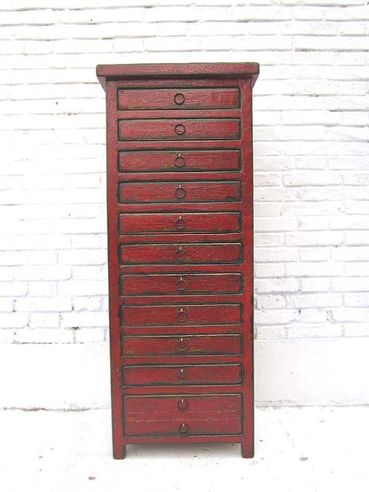 China Schubladenkommode Büro Sammlerschrank Pinie rotbraunes finish. Luxury-Park