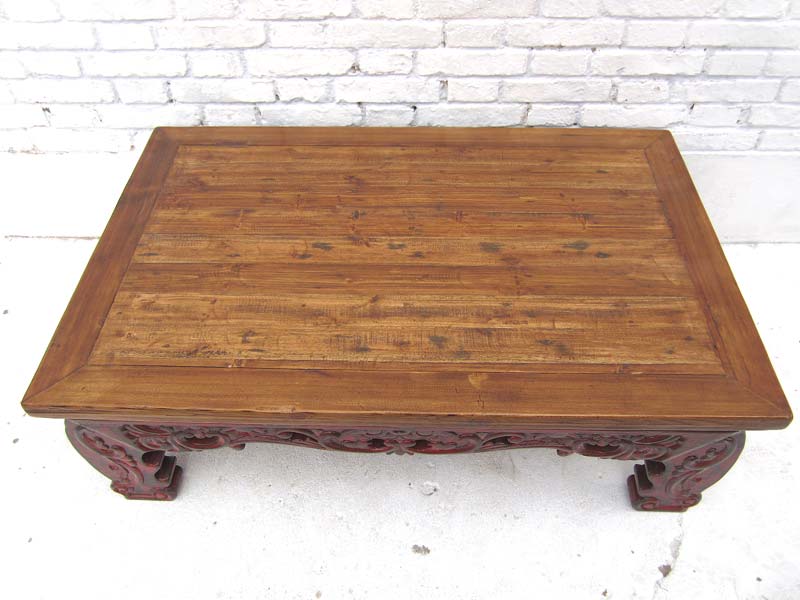 China Tisch herrlich verzierter Dekorsockel dunkles Pinienholz von Luxury-Park