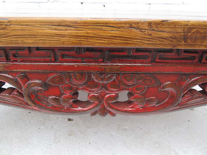 China Tisch herrlich verzierter Dekorsockel dunkles Pinienholz von Luxury-Park