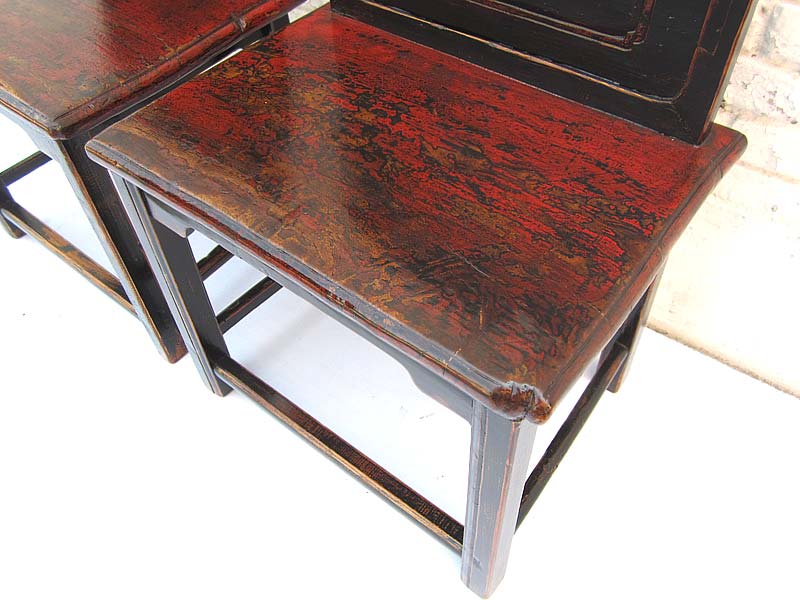 China Shanxi 1860 Holz klassischer antiker Stuhl massive dunkle Ulme zwei Stück vorhanden bei Luxury-Park