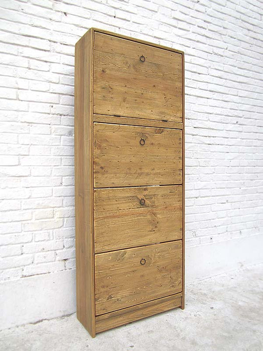 China hoher Schuhschrank Schubladenturm massive Pinie naturfarben gebleicht. Von Luxury-Park