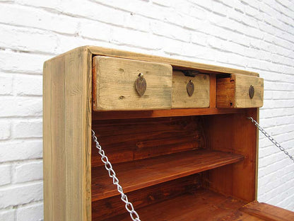 China hoher Schuhschrank Schubladenturm massive Pinie naturfarben gebleicht. Von Luxury-Park