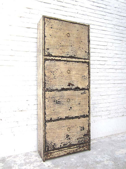 China großer Schuhschrank altweiß lackiert shabby chic Optik 4 große Fächer unser Bestseller von Luxury-Park