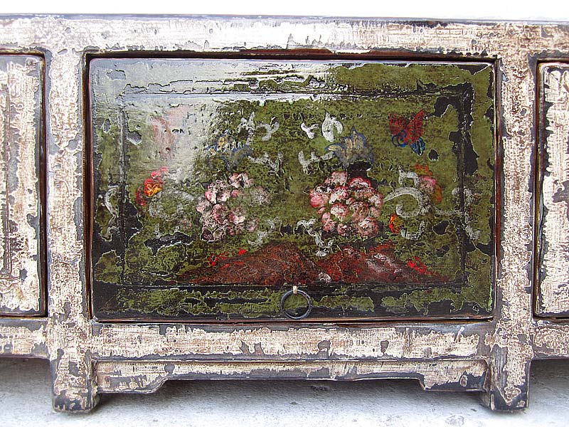 China breites Lowboard Anrichte für Flatscreen im Shabby chic Look Doppeltüren schmutzweiße Pinie von Luxury-Park