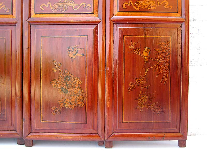 6 Panel Asia Raumteiler antik Geschenk 200x146x5