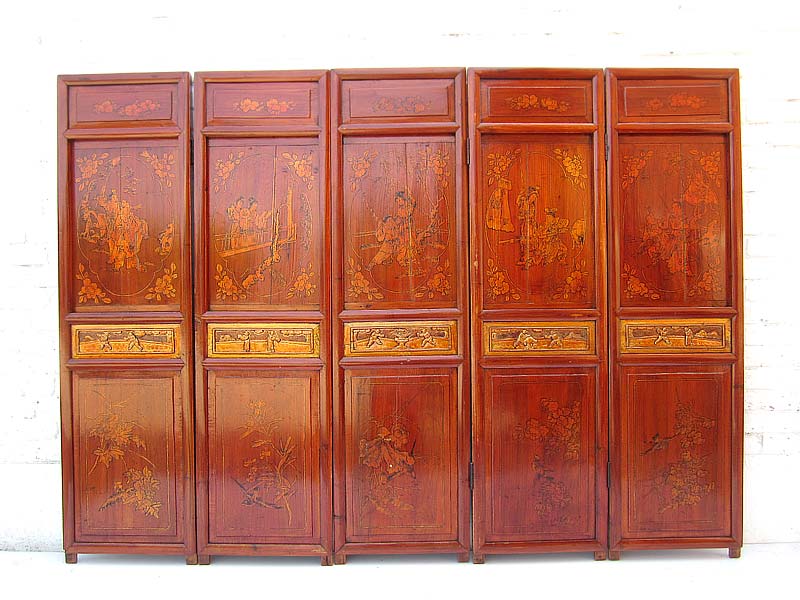 Asia 4 Teiliger Raumteiler antik 194x5x140cm
