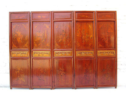 Asia 4 Teiliger Raumteiler antik 194x5x140cm
