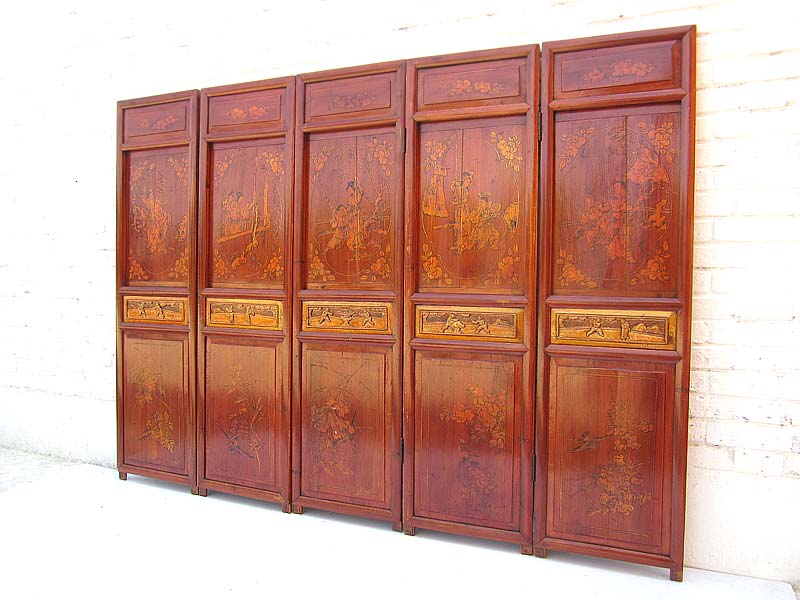 Asia 4 Teiliger Raumteiler antik 194x5x140cm
