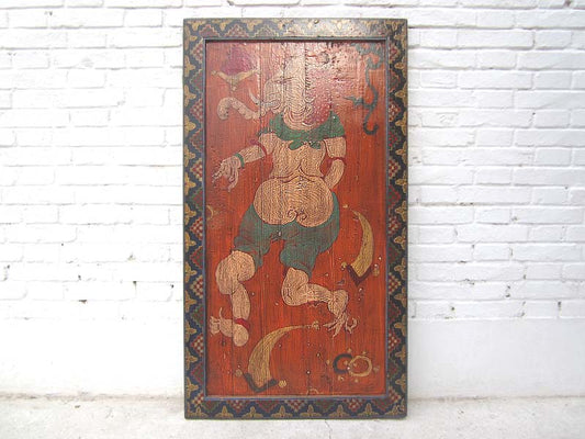 China Tibet Wandbild Gottheit Antikfinish Rahmen Vollholz