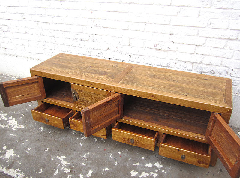 Asien Lowboard TV Kommode hellbraun Vintage Style